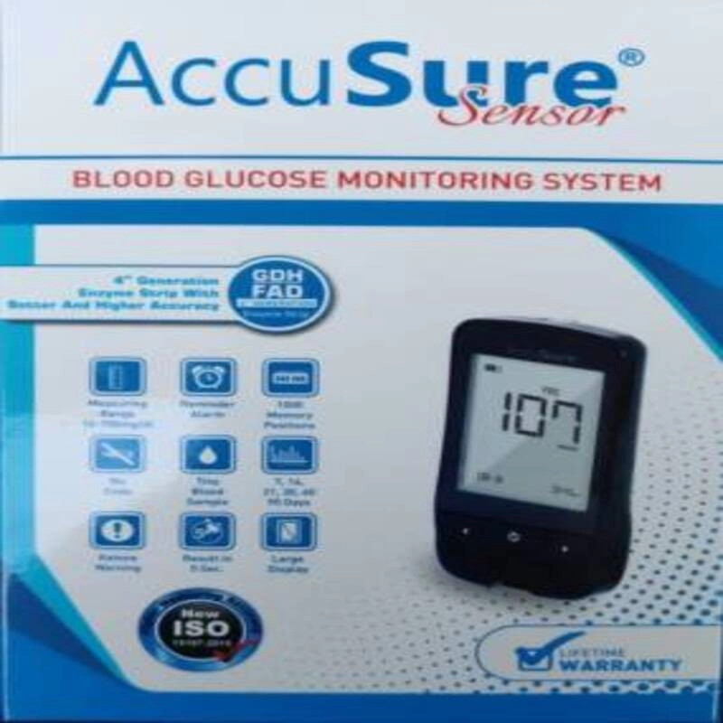 Accusure Sensor 4th Generation Glucometer Machine with 25 Strips Accusure Sensor 4th Generation Glucometer Machine with 25 Strips