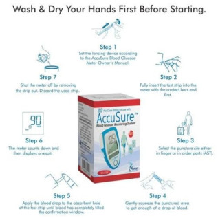 AccuSure Glucometer Test Strips 50 Strips