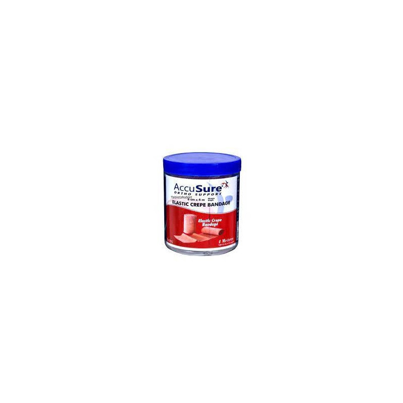AccuSure Elastic Crepe Bandage with Hook & Loop Closure (6cm x 4mt)