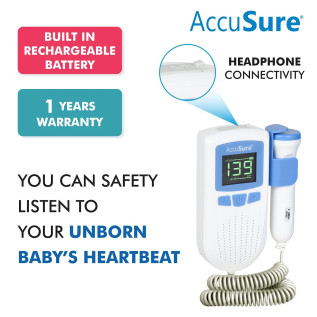 AccuSure Fetal Doppler For Doctors and Mothers Fetal Heart Rate Monitor