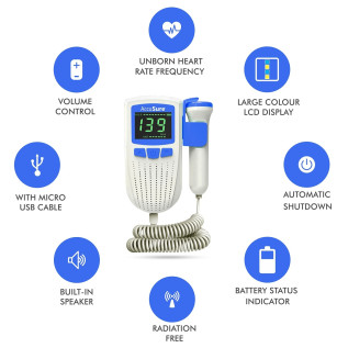 AccuSure Fetal Doppler For Doctors and Mothers Fetal Heart Rate Monitor