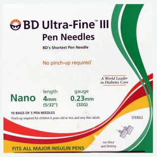 BD Ultra-Fine III Pen Needles 4MM 32G