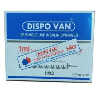 Dispovan U-40 Insulin Syringe 1 ml