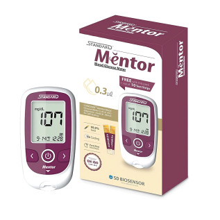 Standard Mentor Blood Glucose Monitoring Machine with 10 Strips 10 Lancets and a Lancing device