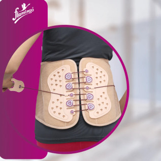 Flamingo Lacepull Back Belt OC 2454 – Adjustable Lumbar Support for Back Pain Relief, Posture Correction & Spinal Stability