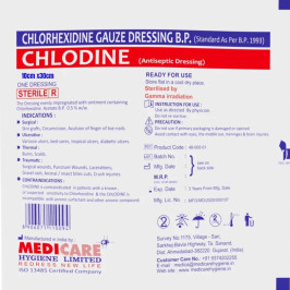 Chlorhexidine Gauze Dressing B.P. - Chlodine Antiseptic Wound Care