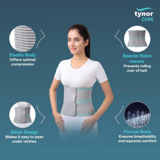 Tynor TT/Abdominal Belt 8" A-03 – Post Surgery & Back Support | Pain Relief | Breathable & Comfortable Waist Binder