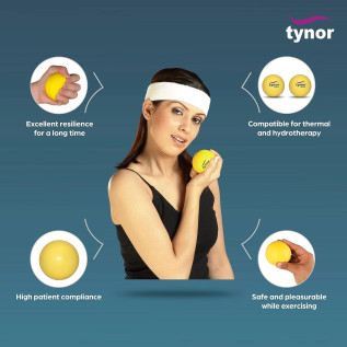 Tynor Exercising Ball PU H-05 for Hand Finger Wrist Grip Strength Recovery – Soft & Durable Physical Therapy Tool