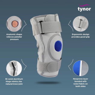 Tynor K Support Hinged (Neo) J-01 – Premium Hinged Knee Brace for Pain Relief, Support & Stability – Universal Size