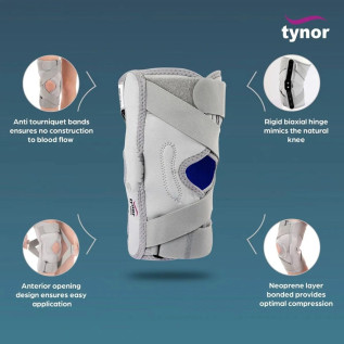 Tynor OA Knee Support (Neo) - Left/Right J-08 for Osteoarthritis, Pain Relief & Support