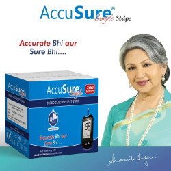 AccuSure Simple Blood Glucose Test 100 Strips 2X50